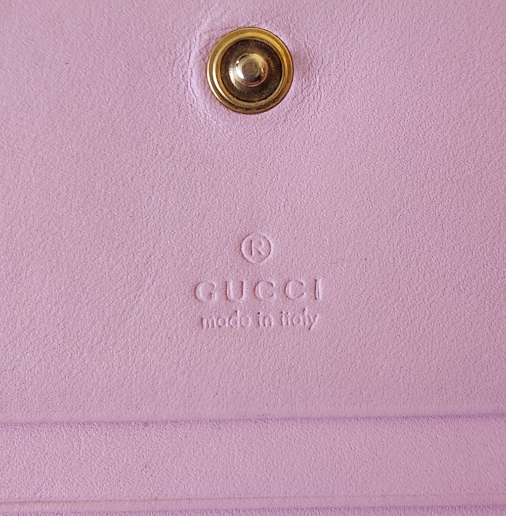 Gucci Beige GG Canvas Wallet with Red & Green Strawberry Print - Picture 6 of 13